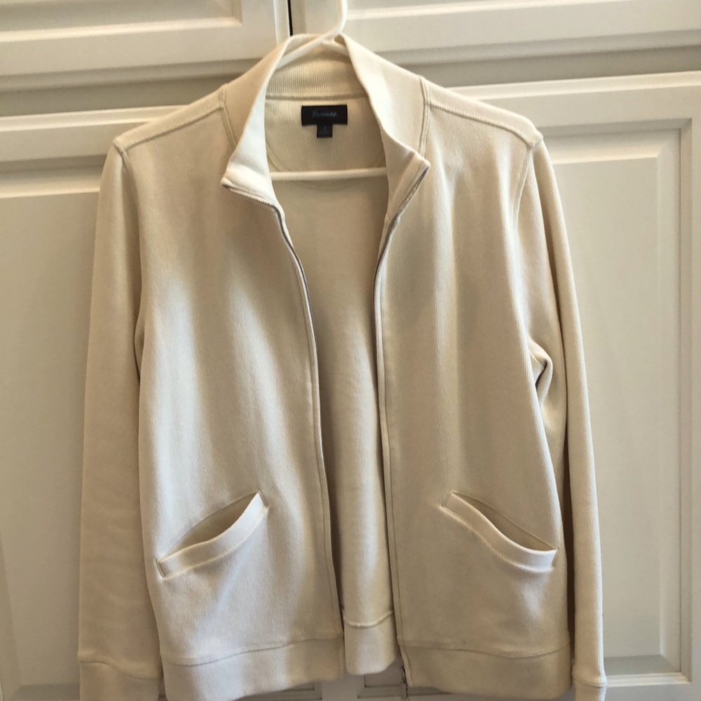 “Faconnable” pale yellow zippered jacket.